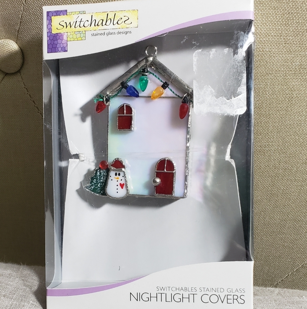 Christmas Switchable Night Light Cover Stainglass  Versatile Ornament Suncatcher